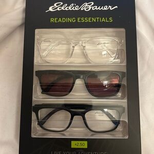 Eddie Bauer Reading Essentials Glasses Set Black and Clear +2.50